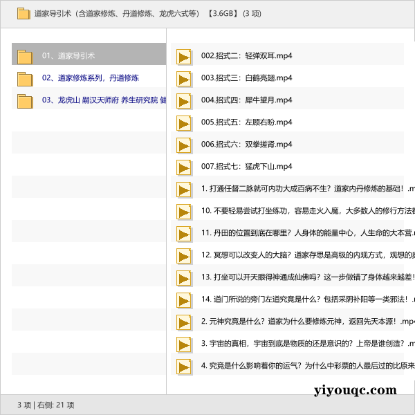 道家导引术（含道家修炼、丹道修炼、龙虎六式等） 【3.6GB】-向阳资源站