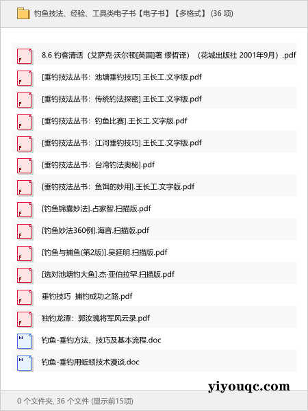 钓鱼技法、经验、工具类电子书【电子书】【多格式】-向阳资源站