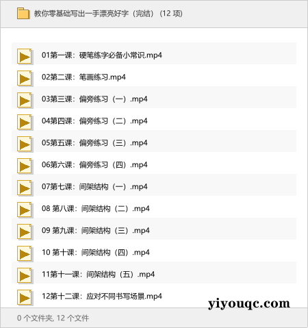 教你零基础写出一手漂亮好字（完结）-向阳资源站