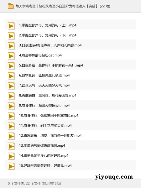 每天学点粤语｜轻松从粤语小白进阶为粤语达人【完结】-向阳资源站