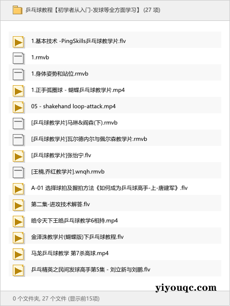 乒乓球教程【初学者从入门-发球等全方面学习】-向阳资源站