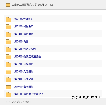 自由职业摄影师实用学习教程-向阳资源站