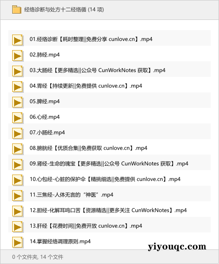 经络诊断与处方十二经络循-向阳资源站