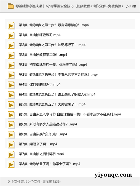 零基础游泳速成课|3小时掌握安全技巧(视频教程+动作分解)-向阳资源站