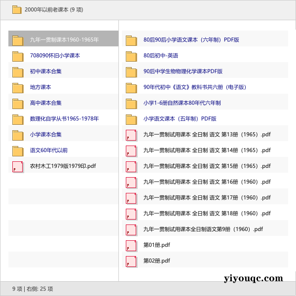2000年以前的老课本-向阳资源站