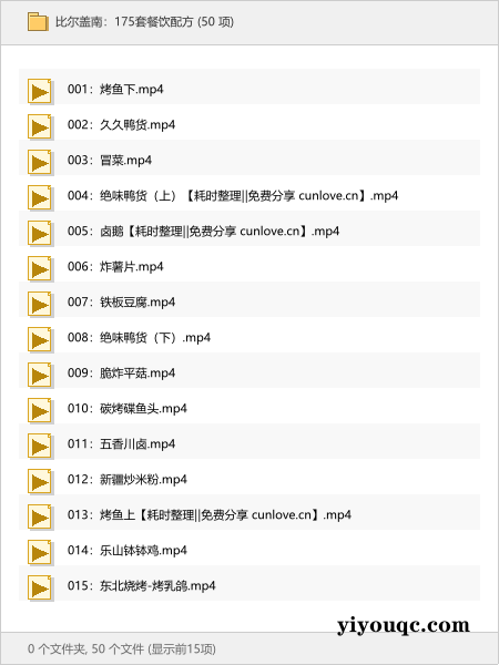比尔盖南：175套餐饮配方-向阳资源站