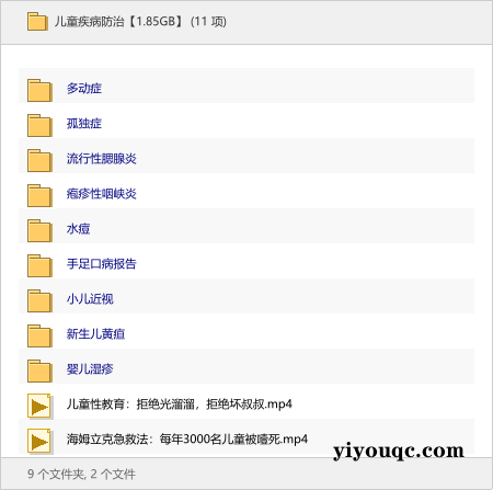 儿童疾病防治【1.85GB】-向阳资源站