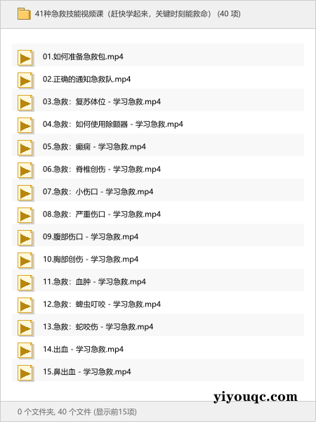 41种急救技能视频课（赶快学起来，关键时刻能救命）-向阳资源站