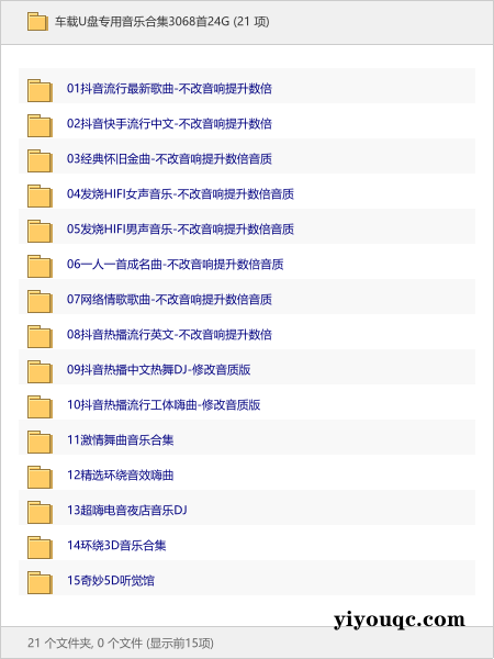 车载U盘专用音乐合集3068首24G-向阳资源站