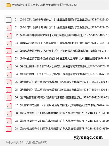 天涯论坛优质图书合集，均是当年火爆一时的作品-向阳资源站