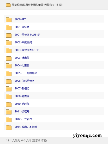 周杰伦音乐 所有专辑和单曲-无损flac-向阳资源站
