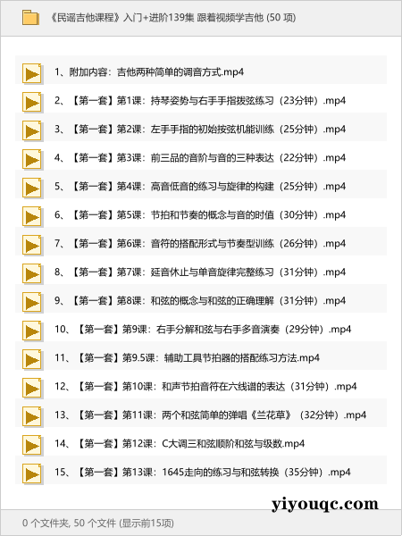 《民谣吉他课程》入门+进阶139集 跟着视频学吉他-向阳资源站