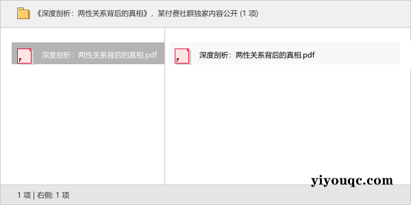 《深度剖析:两性关系背后的真相》,某付费社群独家内容公开-向阳资源站