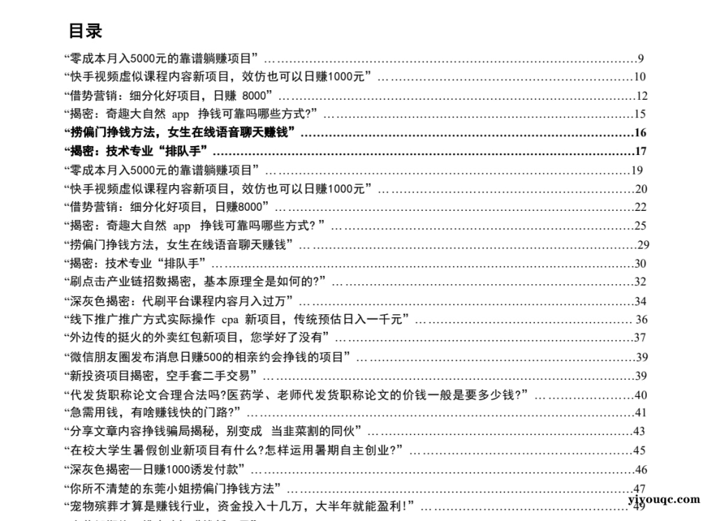 《捞偏门》：揭秘快速赚钱项目与灰色产业链内幕-向阳资源站