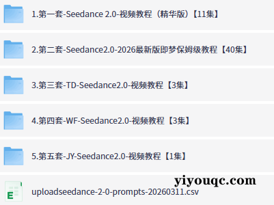 新版Seedance2.0保姆级教程，5套合集带你精通！-向阳资源站