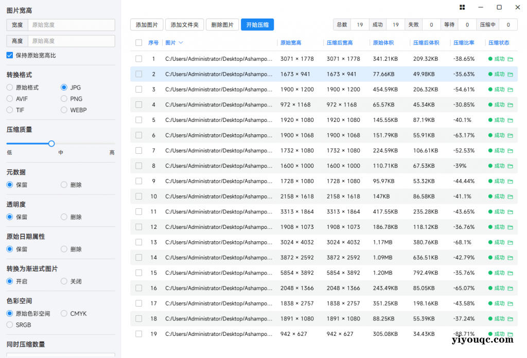 Windows用户必备！免费无广告的极速图片批量压缩与格式转换神器，桌面版高效处理海量图片-向阳资源站