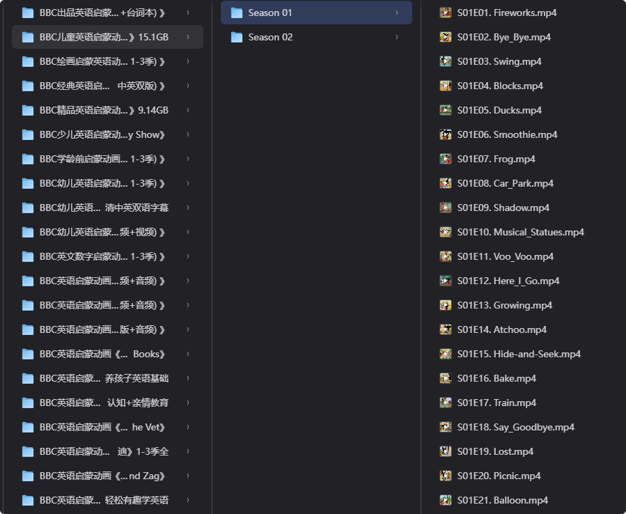 BBC英语启蒙动画，孩子爱上开口说英语-向阳资源站