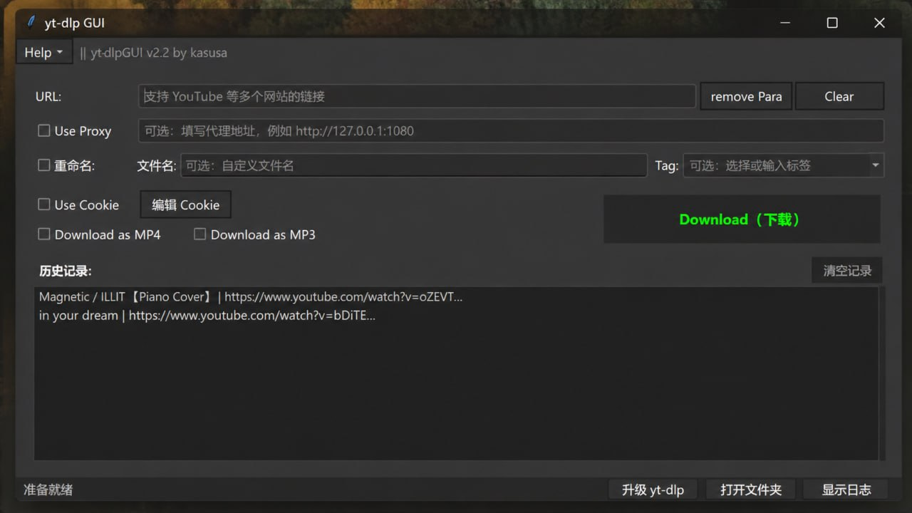 yt-dlp GUI:简单易用的多平台视频下载工具,支持YouTube、TikTok和Bilibili-向阳资源站
